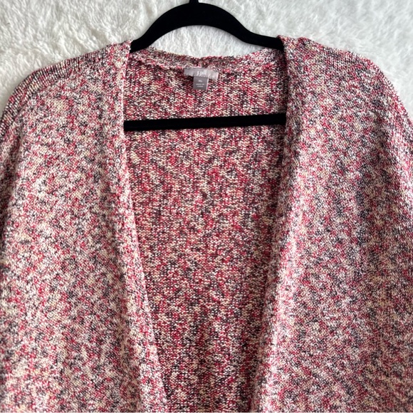 J. Jill Cardigan Women's XL Red Cotton Blend Knit Open Grandmacore Casual Boho - Picture 2 of 8